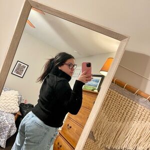 Vintage Black Fur Collar Sweater